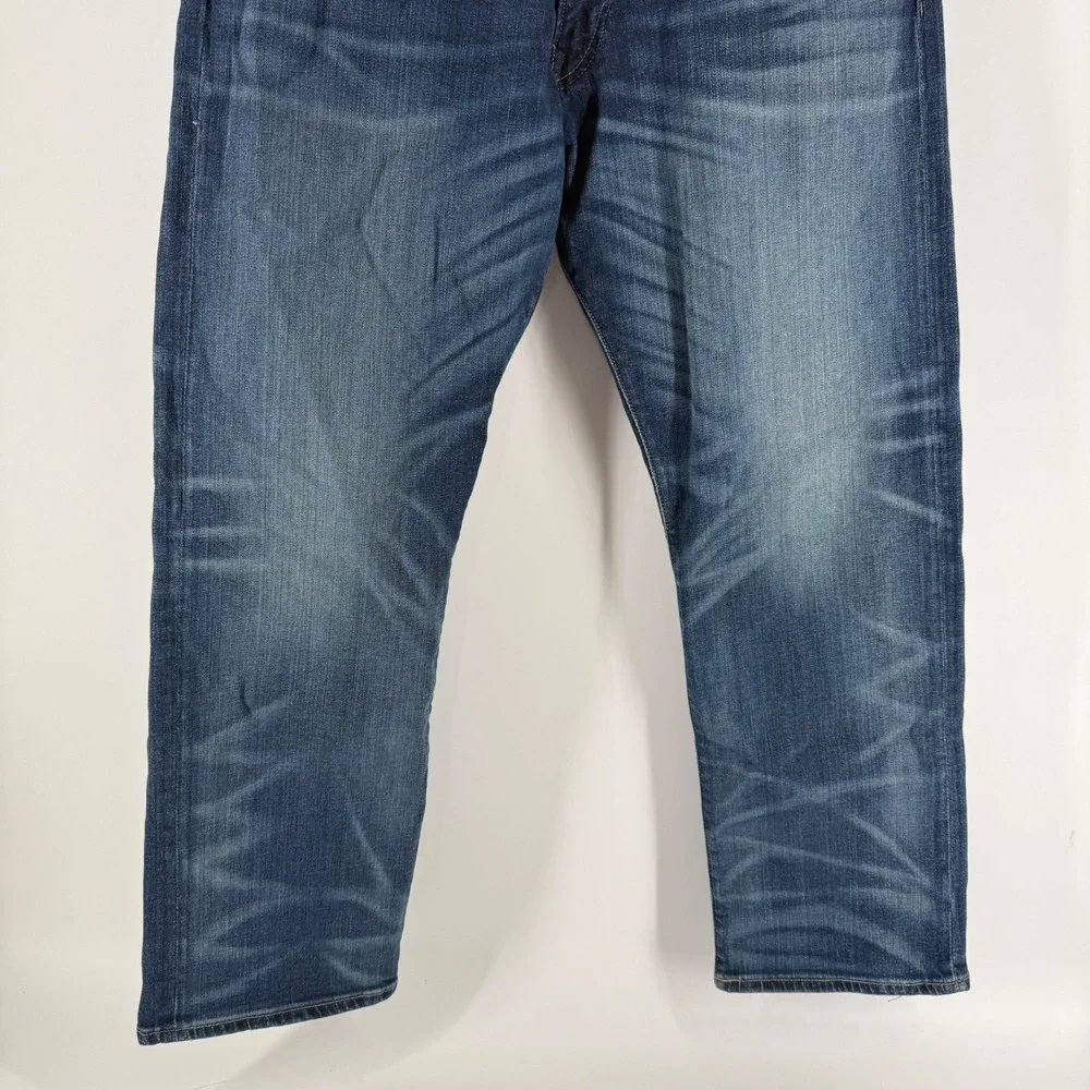 Polo Ralph Lauren Classic Fit Mens Jeans 36x30 Blue Denim Medium Wash Whiskered